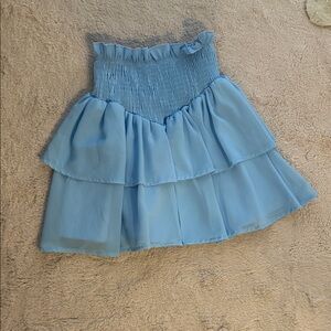 SHEIN Light Blue Ruffled Skirt